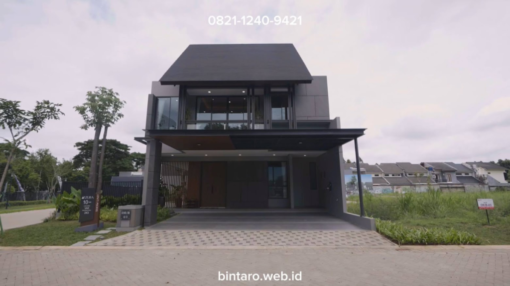 facade rumah show unit discovery azzura bintaro tipe 10x17