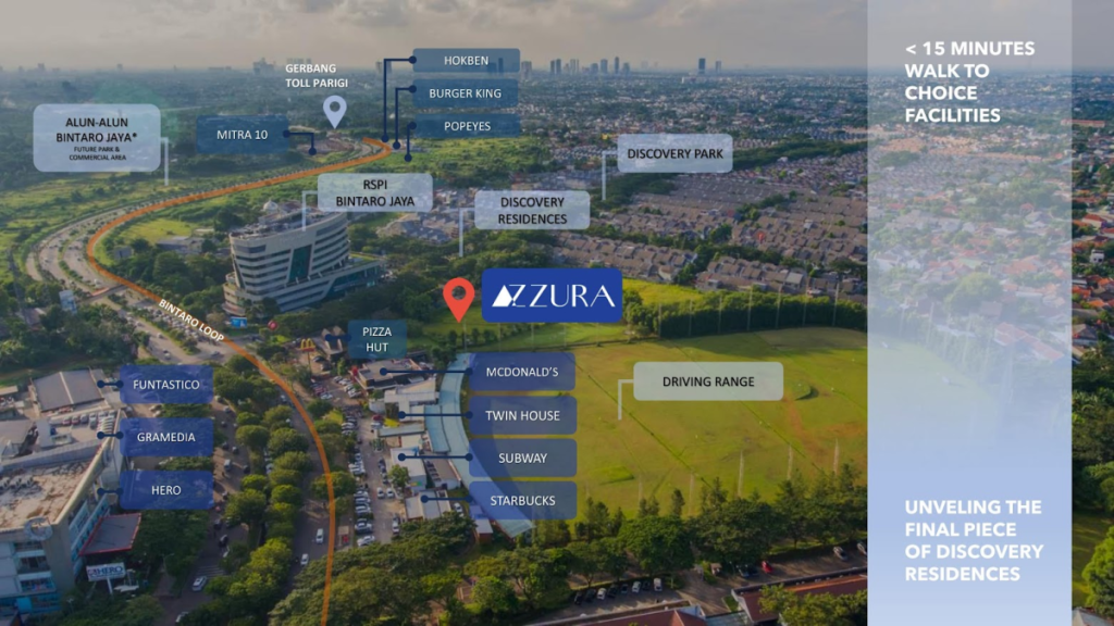 fasilitas sekitar discovery azzura bords-eye view