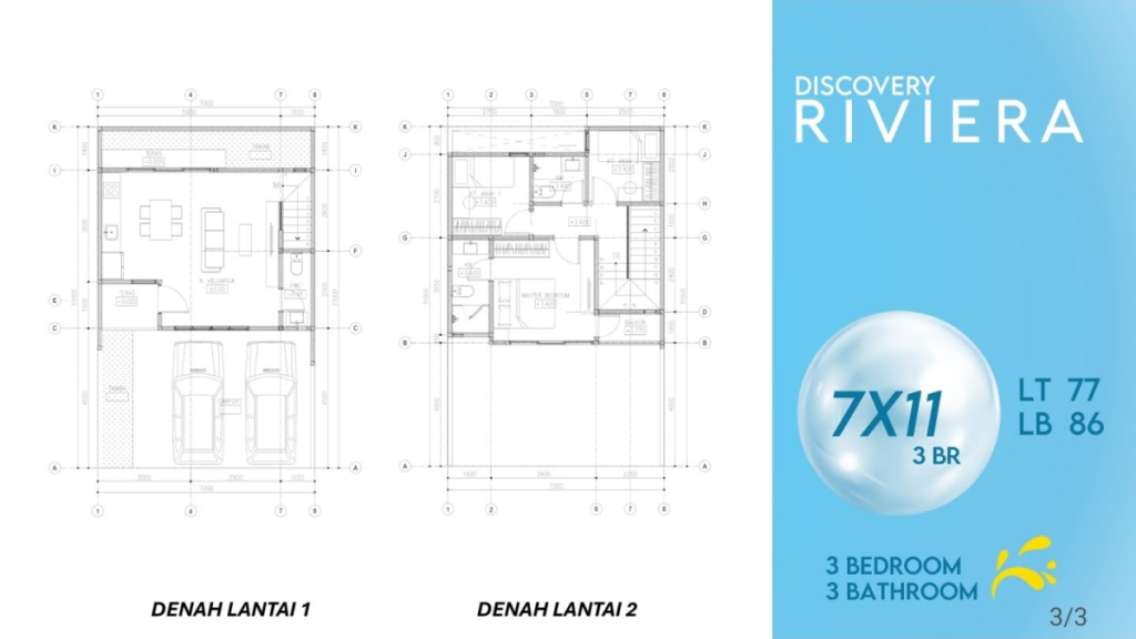 denah layout discovery riviera 7x11