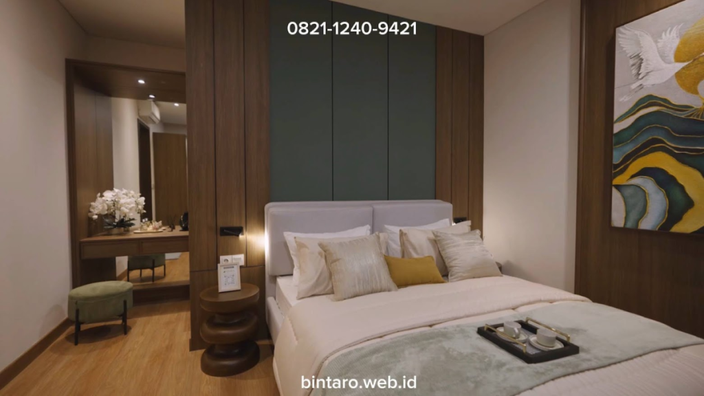 kamar tidur show unit discovery azzura bintaro tipe 8x16