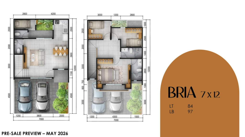 denah layout discovery riviera bria tipe 7x12