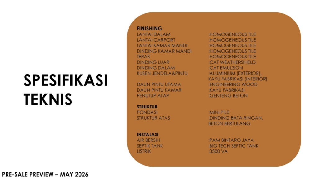  Spesifikasi Teknis Bria Riviera Discovery Bintaro