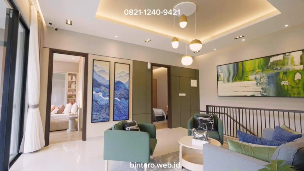 area family room private lantai 2 di show unit discovery azzura bintaro tipe 10x17