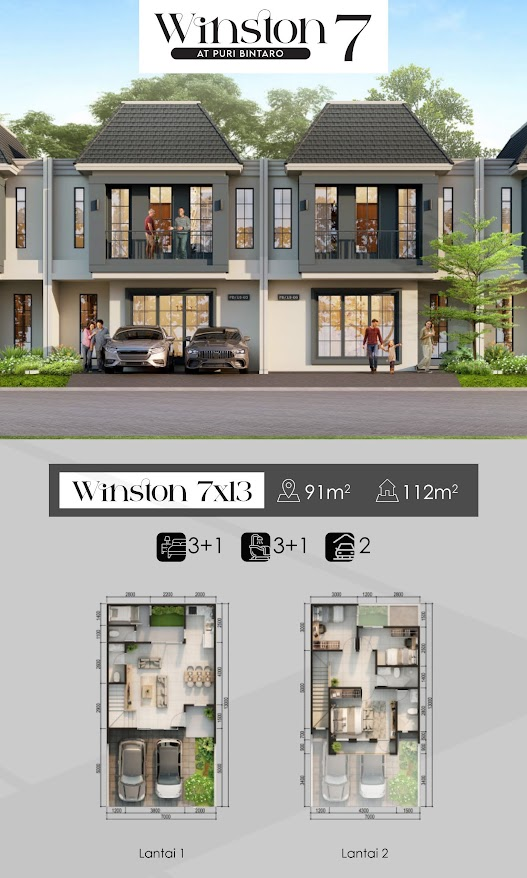 facade dan layout winston discovery bintaro