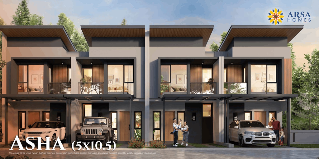 facade Arsa Homes Cirendeu tipe asha